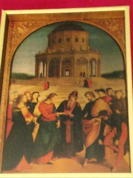 Tablou litografie Raffaello cu Nunta Fecioarei